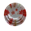Custom Logo And Shape Japanese Technique Round Tempered Glass Dishes For Decoration