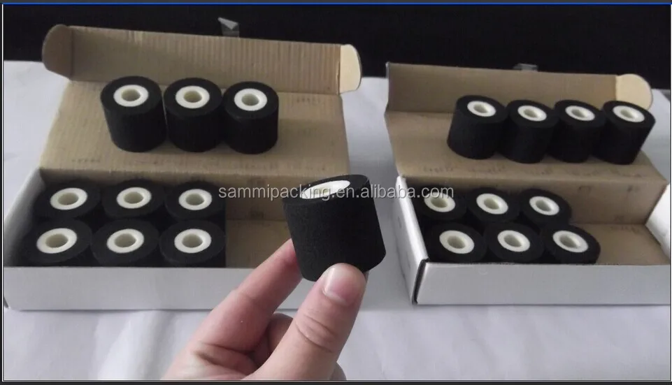 New arrival 24pcs/lot ,36*16mm black color printing ink roller for FRD-1000 solid ink sealing machine/band sealer