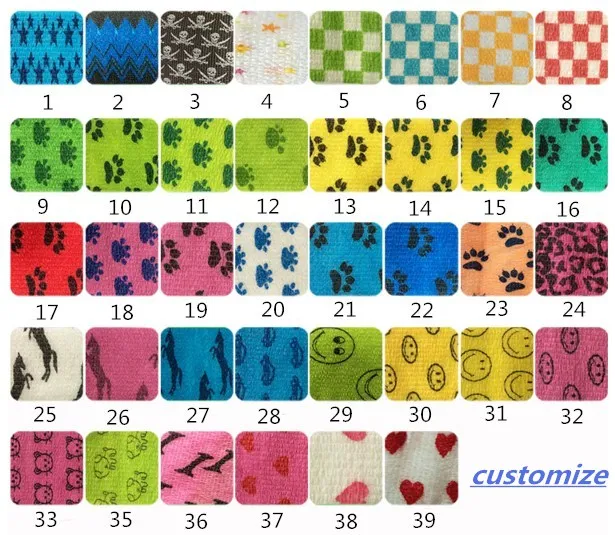 Medical and Health care Colored Elastic Bandage printed cohesive