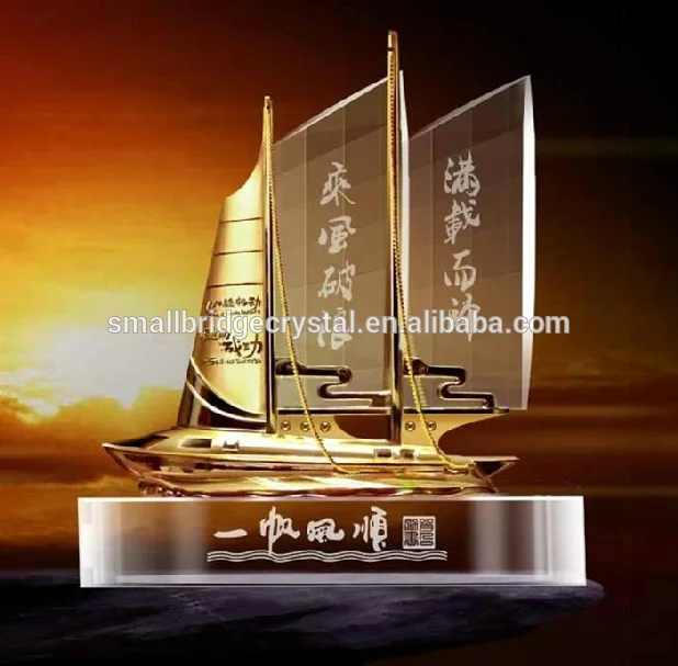 product new design sailing boat crystal model-30