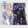 Wholesale Multi Color 40mm Multicolor Rainbow Holographic Large Sequin Fabric