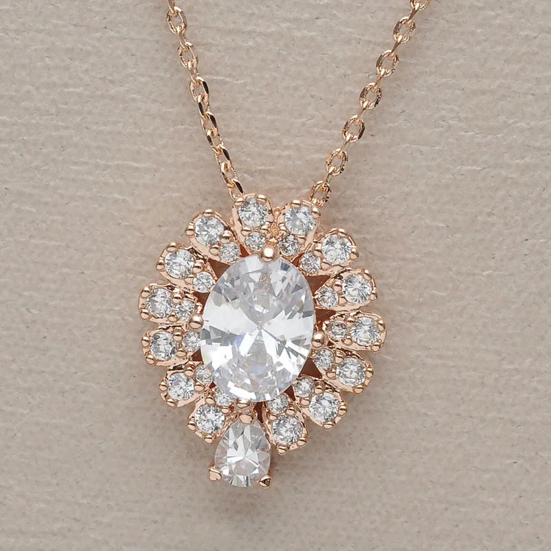 Latest Design Elegant Rose Gold Big Diamond Necklace, View Big Diamond ...