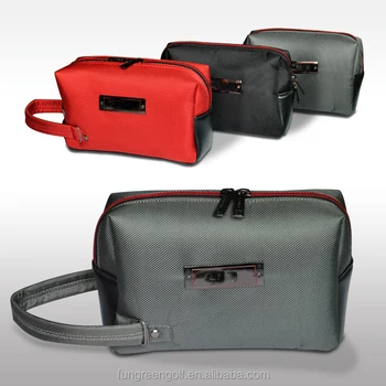 Fashion Mini Golf Ball Bag Three Color Pouch With Custom Metal Logo In Cart Product On