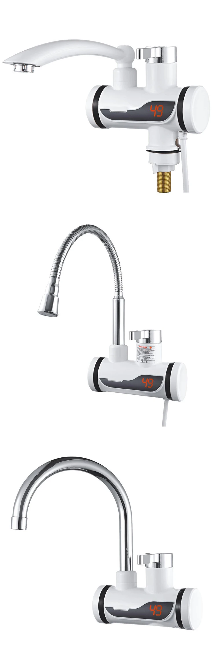 Instant Tankless Electric Hot Water Heater Faucet Kitchen Instant Heating Tap Water Heater with LED EU Plug