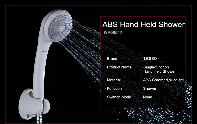 LESSO WP06801T nice pirice ABS plastic water saving rainfall shower heads