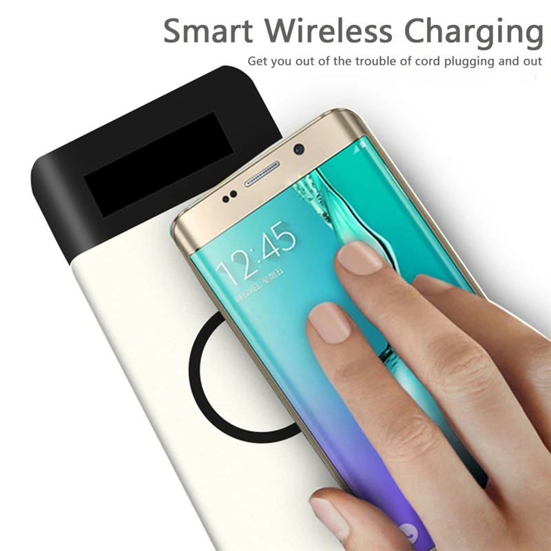 High Capacity Power Bank 10000mah Qi Wireless Charger Stand For Samsung