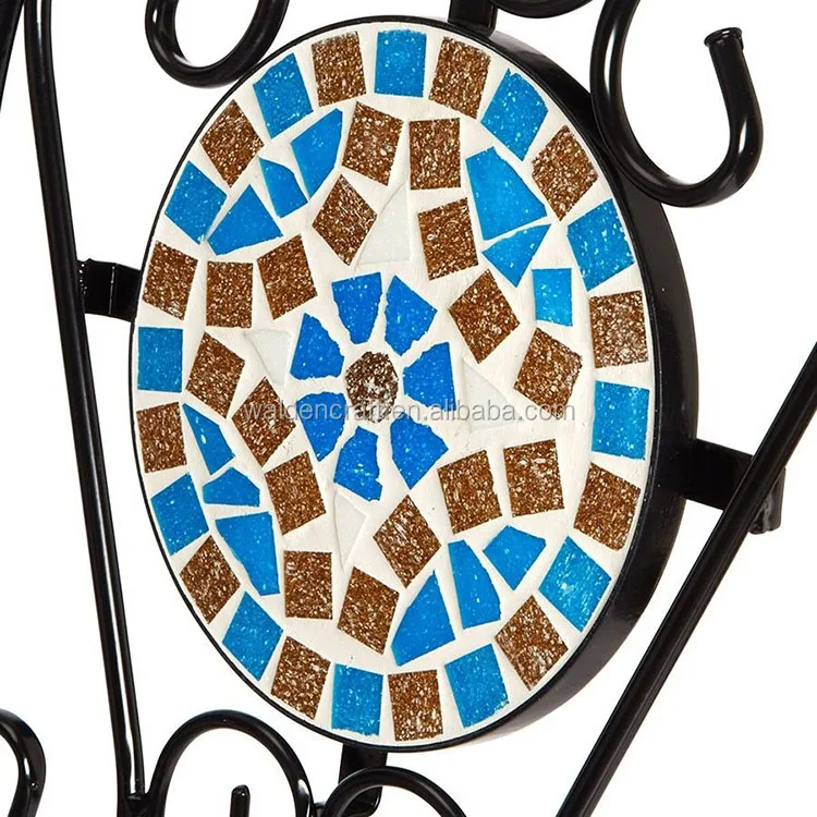 Mosaic Garden Table And Folding Chair Set Outdoor Dining Furniture