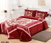 Luxury korean style classic mink double ply bedcover set /embossed bedding set