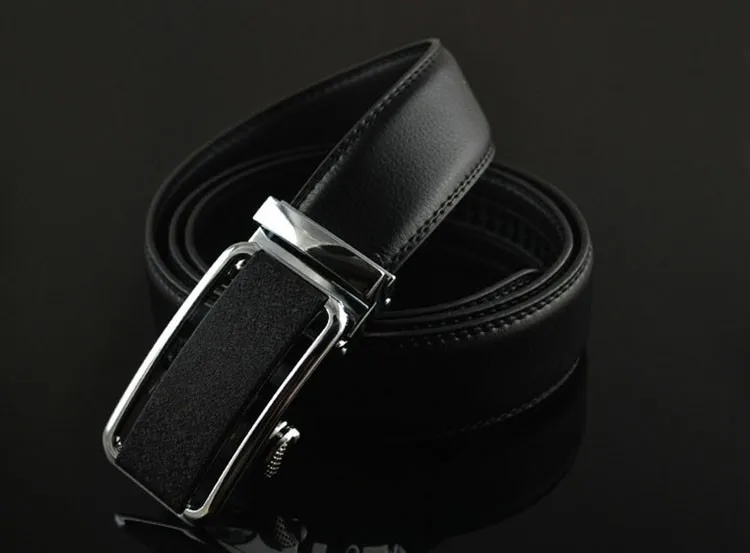 Ab117 Black Cowhide Leather Men Belt With No Hole - Buy Belt With No ...