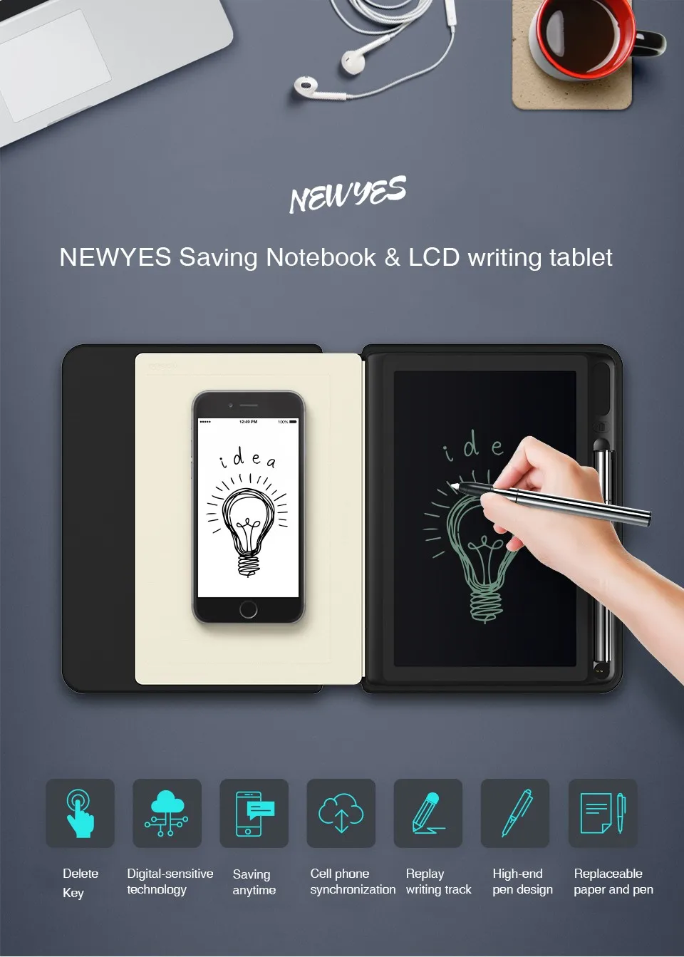 New Electronic Notebook And Lcd Writing Tablet With Memory Cloud