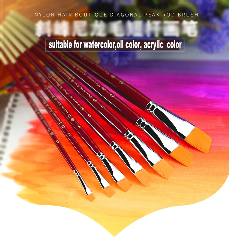 Tr840 Angle Watercolor Nylon Hair Art Brush Drawing Painting Brushes