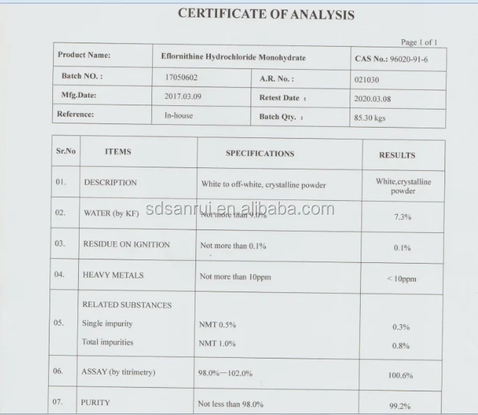COA of Eflornithine hcl.png