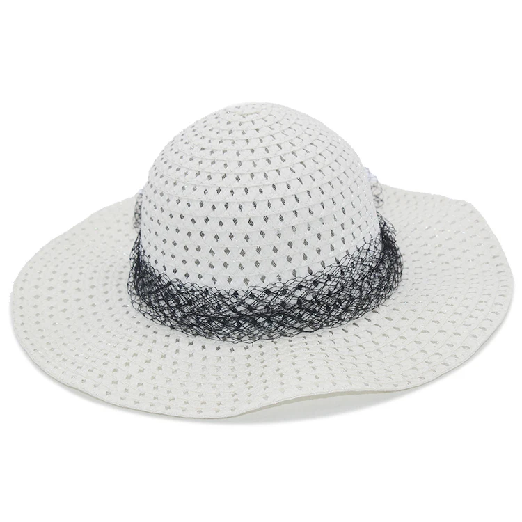 Wholesale Hot Selling High Quality Women Lady Summer Wide Brim Paper  Beach Floppy Hat