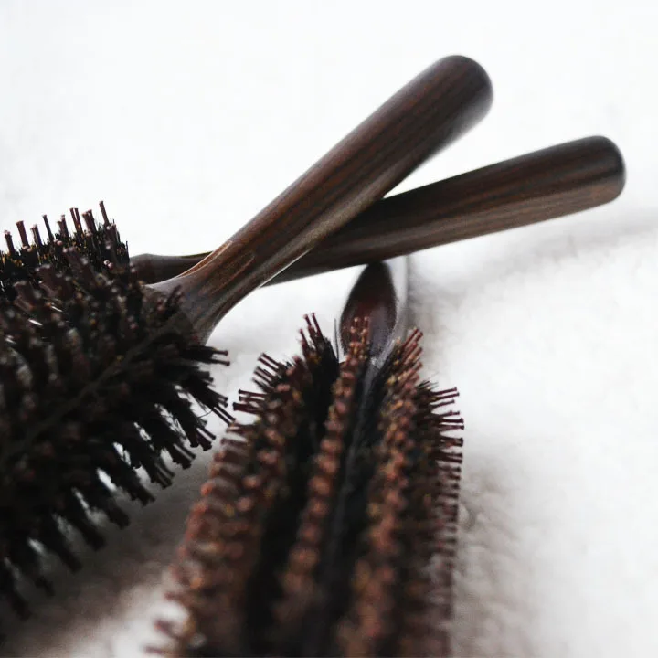 Double Bristle Boar Round Hair Brush Great For Hair Straightening Hair