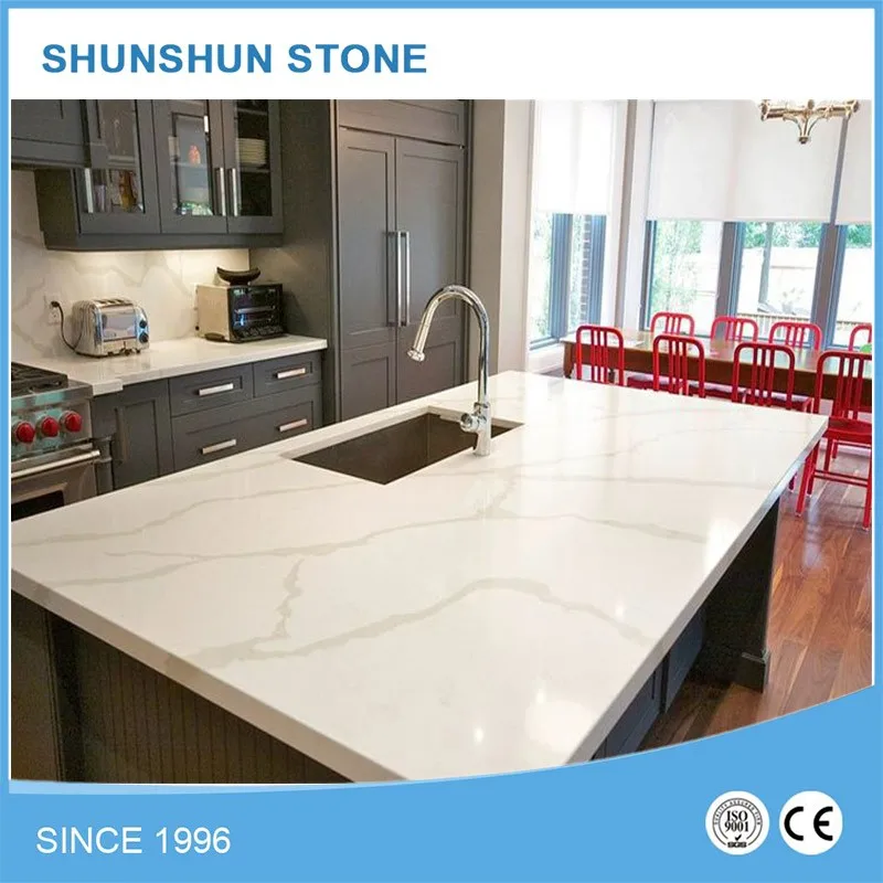 Weiß Calacatta Quarz Stein-arbeitsplatte Für Küche - Buy Quarzstein