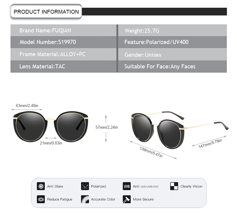 High quality rounded metal frame male sunglasses luxe gold polarized eye-guarder glasses