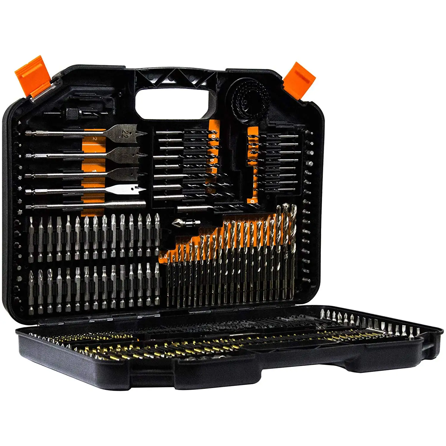 246pc Combination Drill Bit Set Includes Hss Titanium Twist Drill Bits