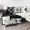 Monad Boho Ikat Geometry Back Black Sofa Bed Printed Cushion Cover