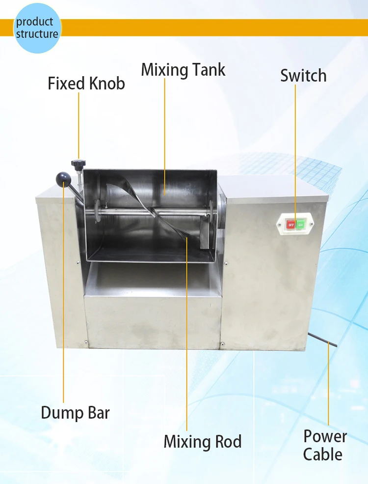 Ch10 Dry Food Powder Blender Mixer Wet Wheat Flour Mixer Machine