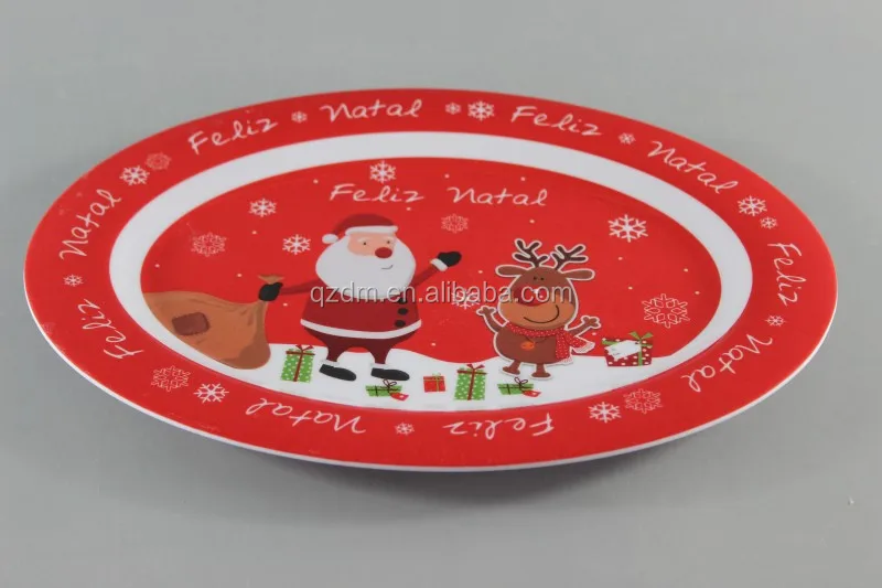 14inch Christmas Melamine Oval Plate
