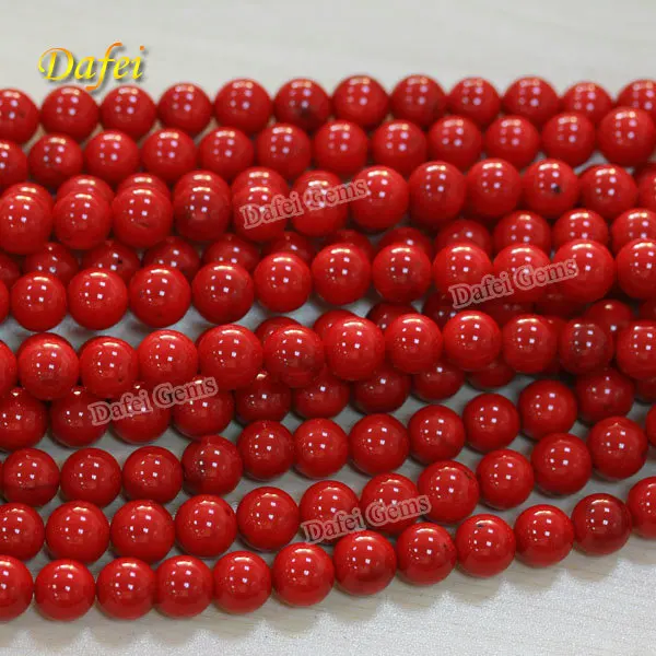 Aaa Dye Red Natural Bamboo Coral Beads 