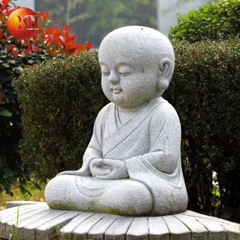 Cute Little Monk Statue Baby Sitting Granite Stone Buddha Priestling ...