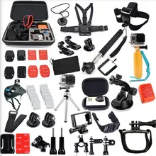 Gopro Accessories Set Helmet Harness Chest Belt Head Mount Strap Monopod Go pro hero3 Hero 4 session 3+ xiaomi yi SJ4000 SJ7000