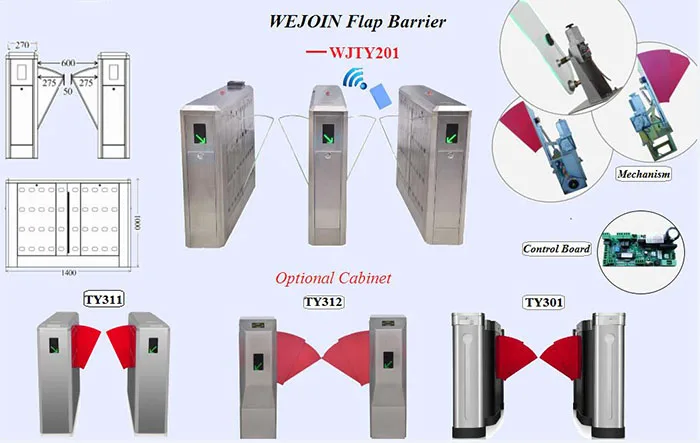 Smart Speed Pedestrian Control QR Code Automatic Flap Barrier Gate/ Glass Turnstile