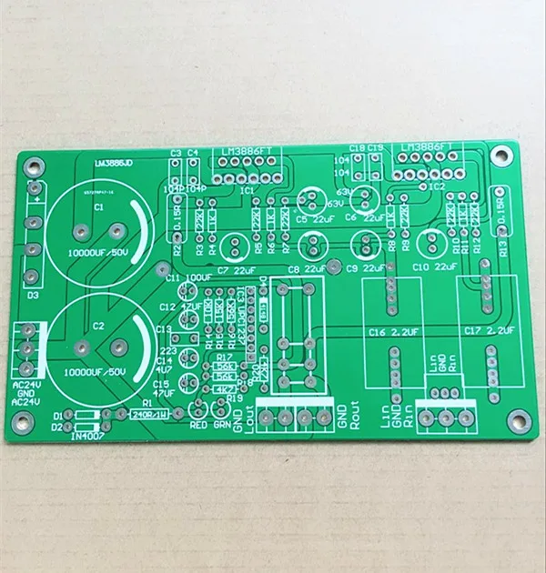 Lm3886 Double Track Power Amplifier Pcb Blank Circuit Board For Hifi