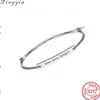 custom made man rope bracelet fashion S925 real chunky sterling silver bracelet white gold bangle