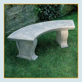 Classic Natural Granite Grey Stone Curved Memorial Bench For Garden ...