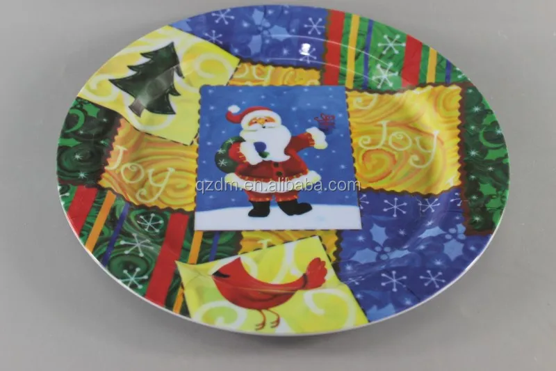 Cheap 10" Melamine Christmas Plate Custom Print