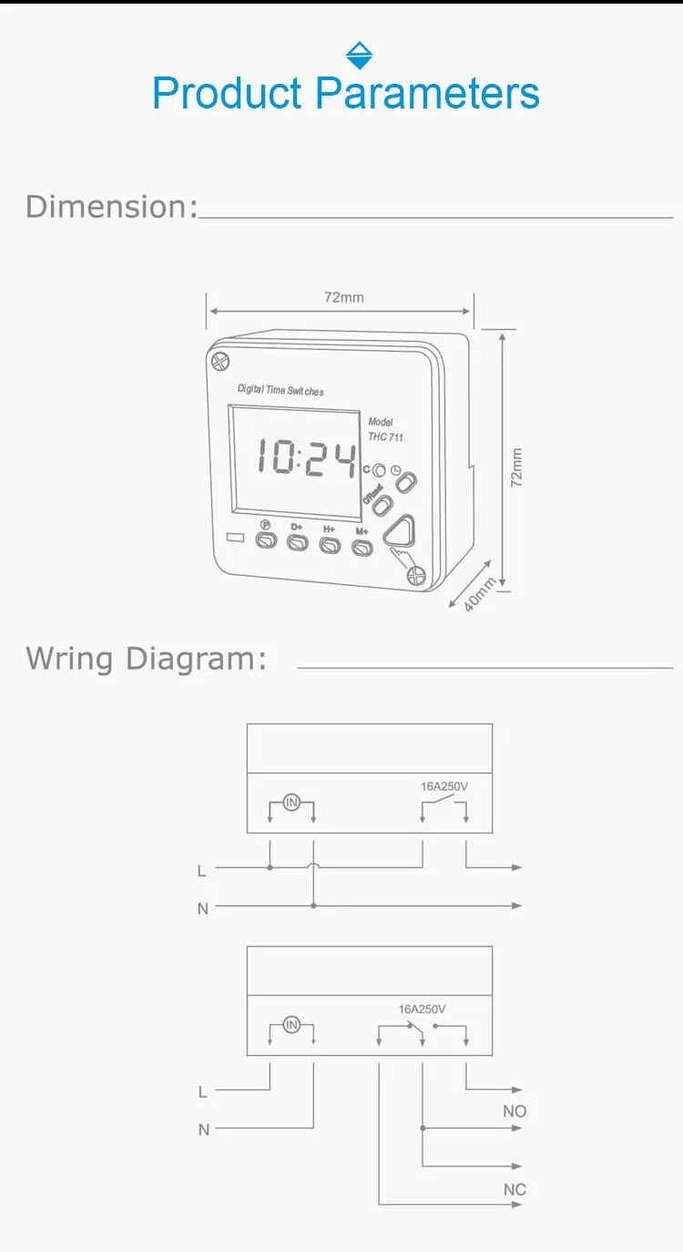 CHEN THC711A - Programmable Digital Timer Switch with LCD