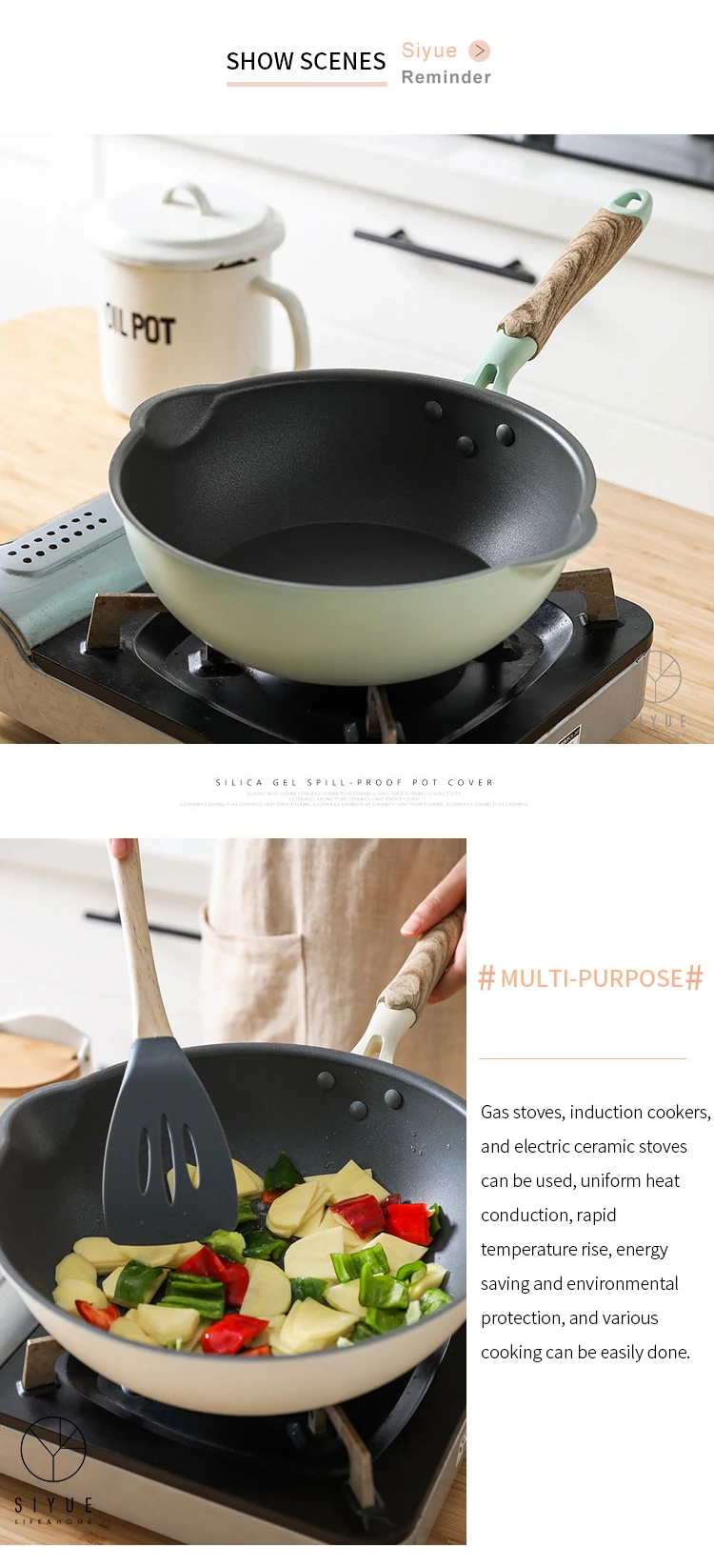 Wholesale Aluminum Alloy Pan 24cm White Nonstick Fry Cast Iron Non