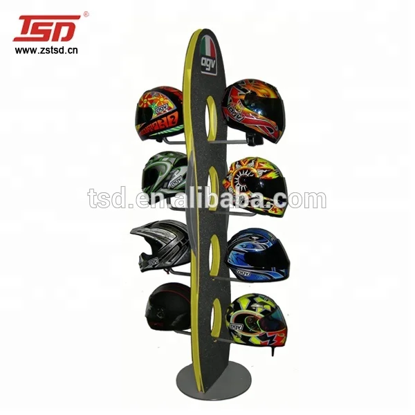 Showroom Motorcycle Helmet Display Stands Metal Motorcycle Helmets