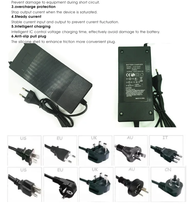 Citycoco 60v 2a Lithium Ion Battery Charger For Electric Scooter - Buy ...