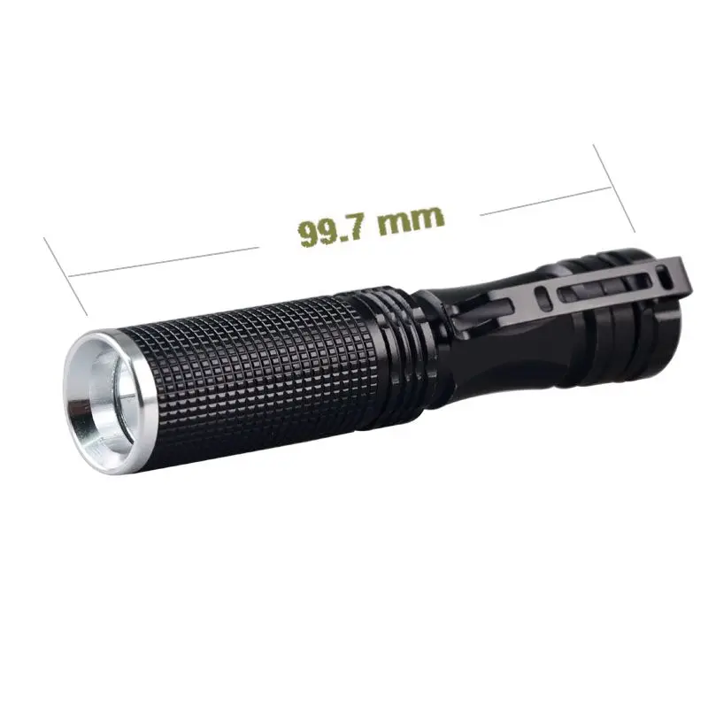 Mini Clip 3W 300LM AA Battery LED Reflector Torch With White