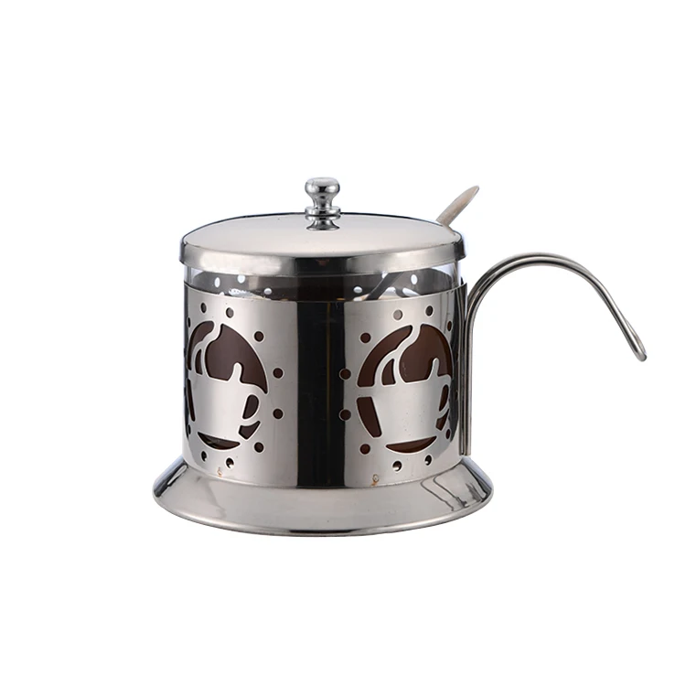 
Factory Wholesale 0.2L Eco-Friendly Coffee Glass Stainless Steel Sugar Bowl 