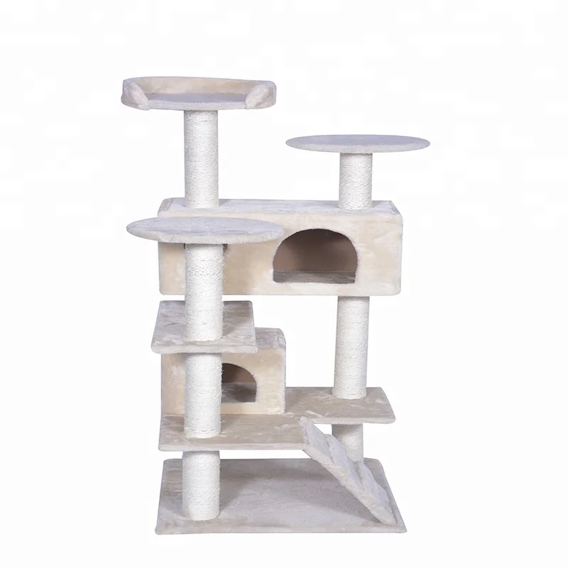 Cheap Beige High Quality Cat Trees With Scratcher Board Buy Cat
