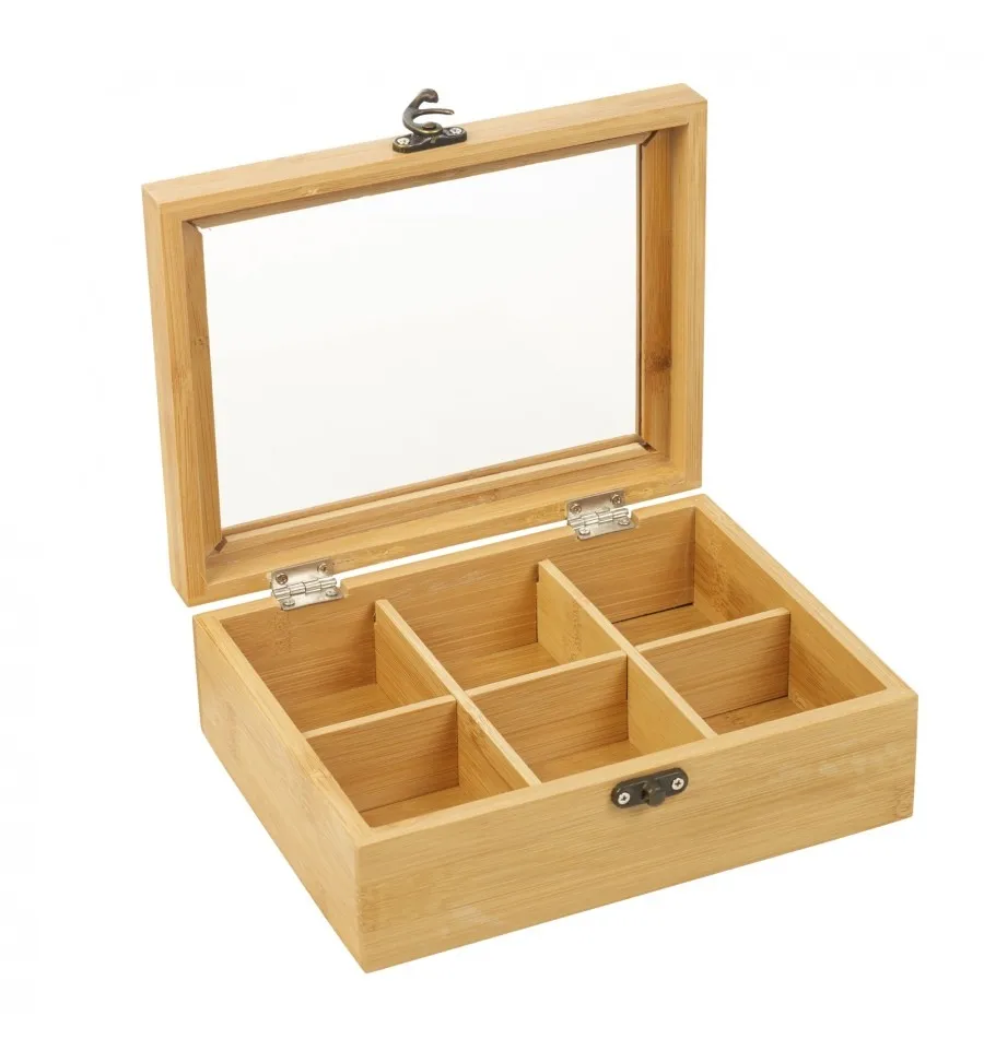 6 Compartments Storage Bamboo Box Bamboo Tea Box Buy Wholesale
