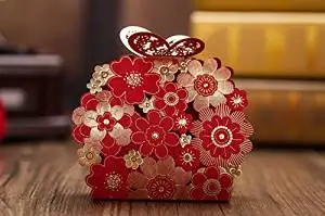 Zorpia Laser Cut Whole 150 X Wedding Candy Box Gold Red Zorpia Laser Cut Whole 50 X Wedding Candy Box Red Favor