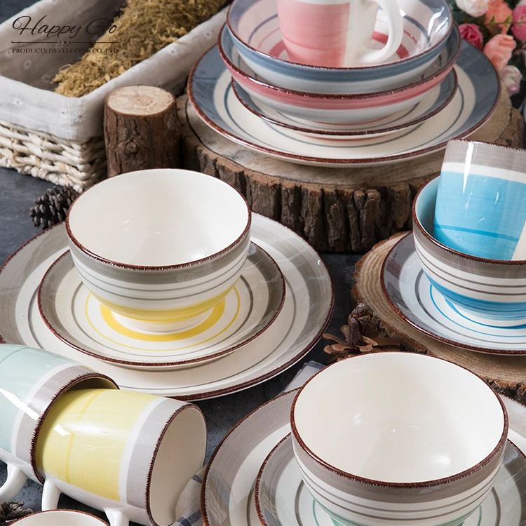 Personalized Hand Painting Ceramic Dinnerware Set 16pcs Handpainted