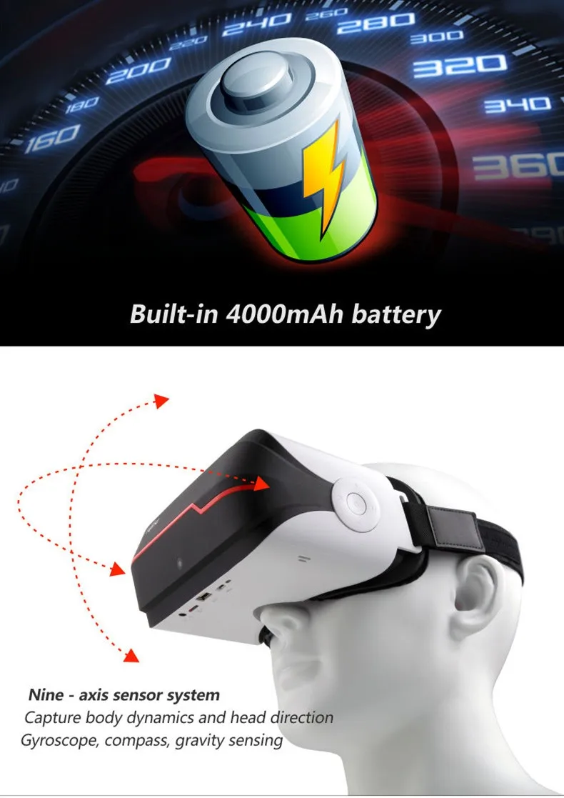 Fujitsu Original FV200 3D VR Video Virtual Reality All In One VR 2K Bluetooth Stereo WIFI Headset Virtual Reality Glasses