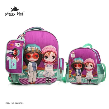 Download Glossy Bird Cheap Prices Cartoon Two Beautiful Girls Kindergarten Baby School Bag With Pencil ...