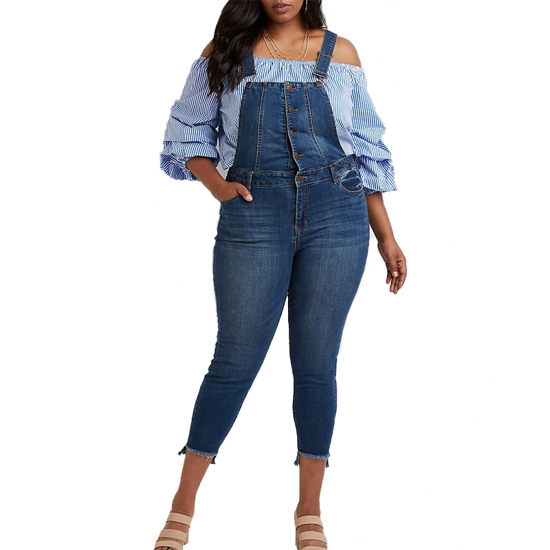 denim button up jumpsuit