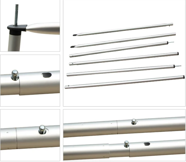 Adjustable tent pole aluminum Clearance