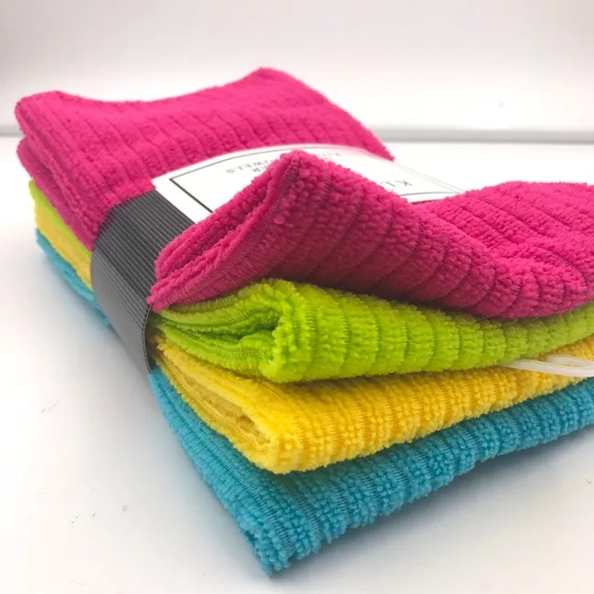 4pc Packed Soft High Quality Quick Dry 100 Polyester Kitchen Cleaning