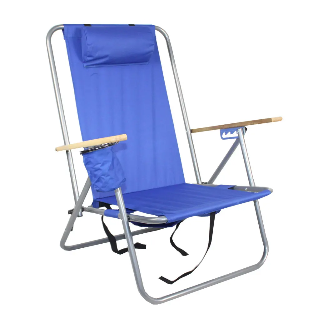 Pocket Wrought Backpack Aluminum Reclining Folding Beach Chair - Buy ...