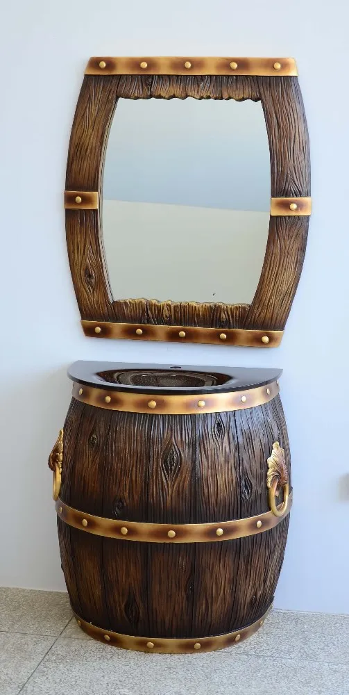 Weinfass design harz billig antike badezimmer eitelkeit mit ...