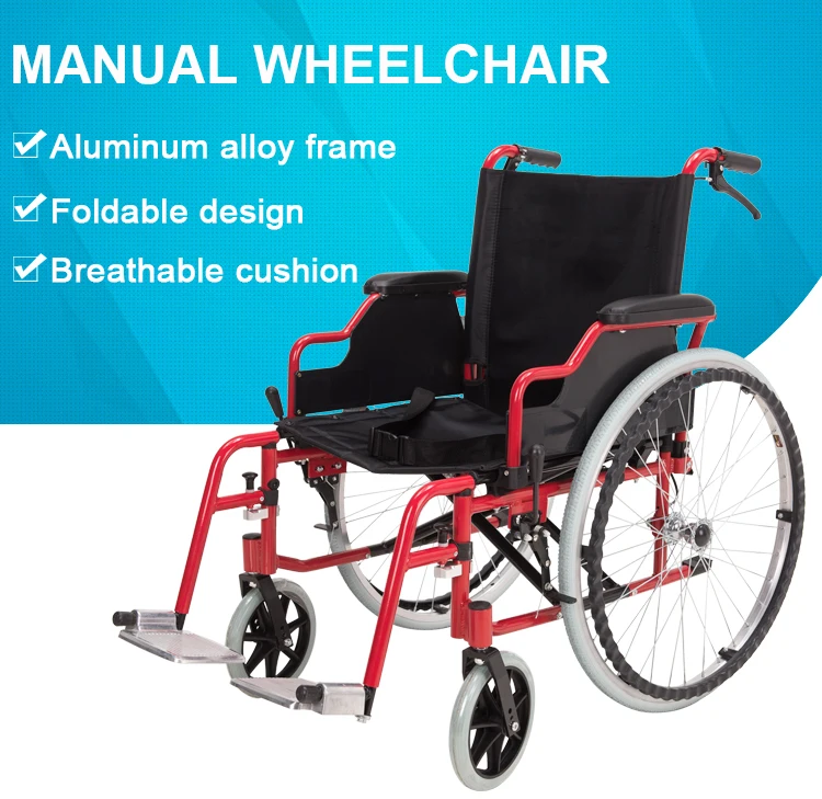 Aluminum Alloy Manual Cheap Handicapped Wheelchair With Detached